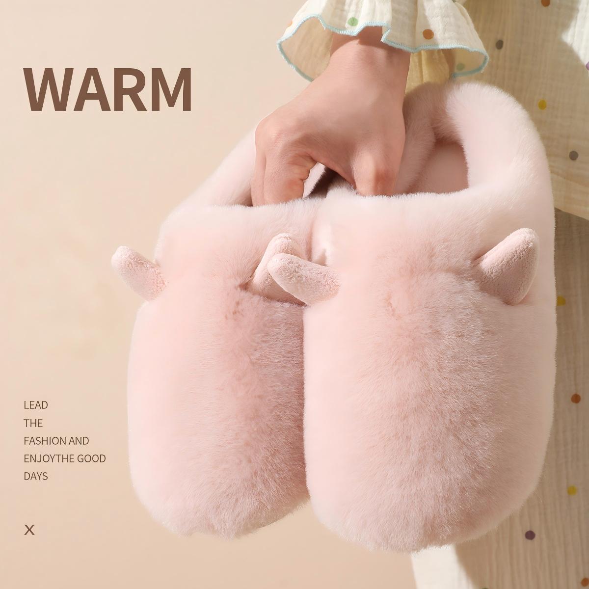 Men Shoes Style - Women's High-End Plush Cotton Slippers for