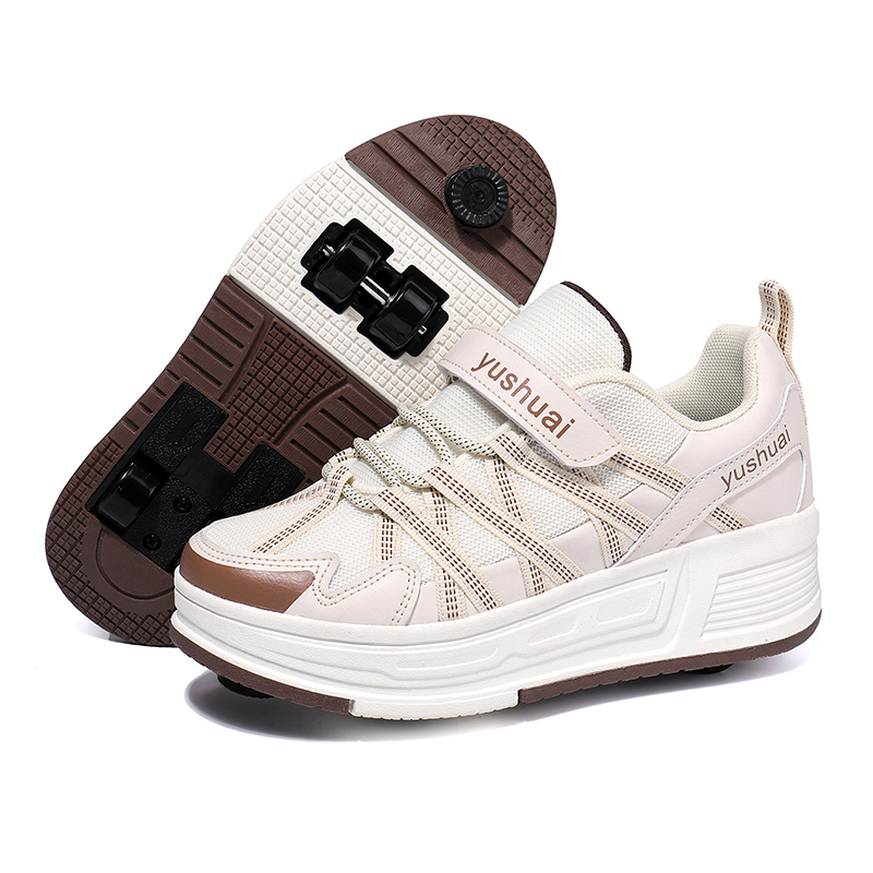 Men Shoes Style - Four-Wheeled Automatic Retractable Invisible Four-Wheeled Walkable