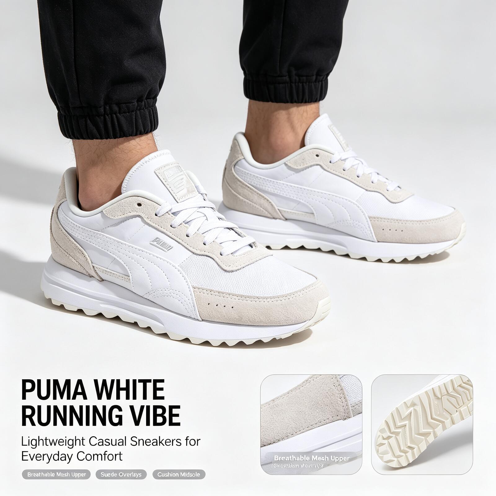 New Hot Puma White Lightweight - đánh giá và giá Men Shoes Puma