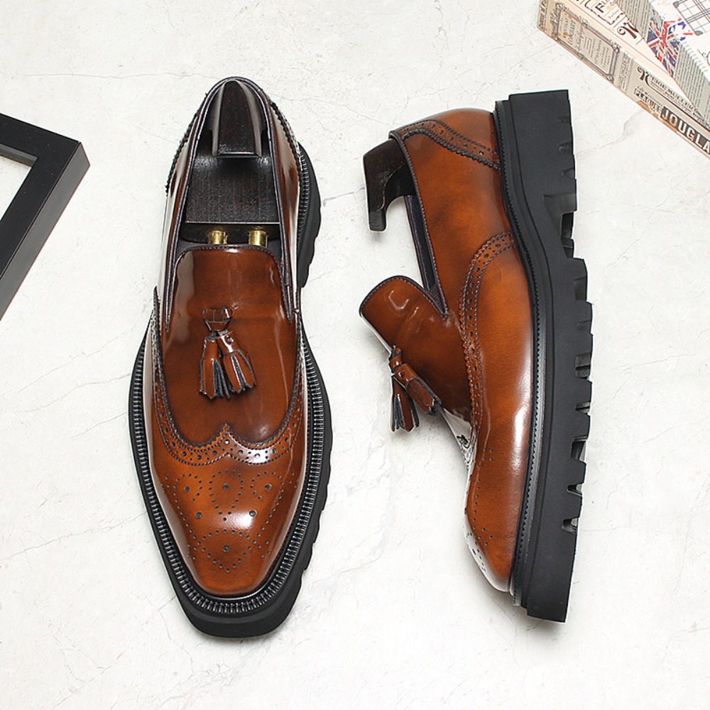 Men's Casual Business Leather  - đánh giá và giá Men Shoes Eu To Us Size