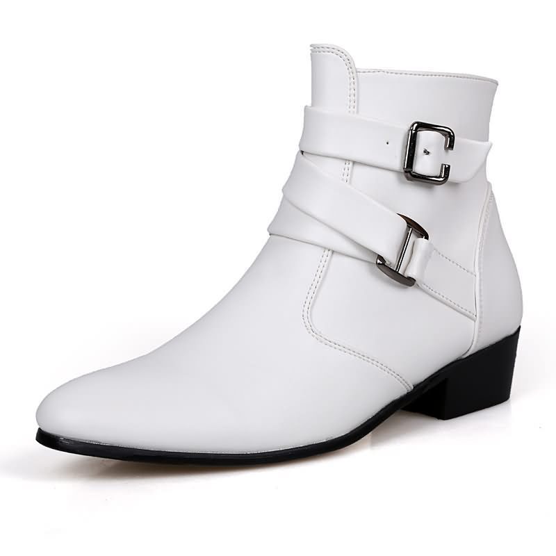 Luxury Men Boots Leather Chels - đánh giá và giá Men'S Shoes Black And White