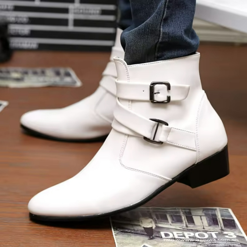 Luxury Men Boots Leather Chels - đánh giá và giá Men'S Shoes Black And White