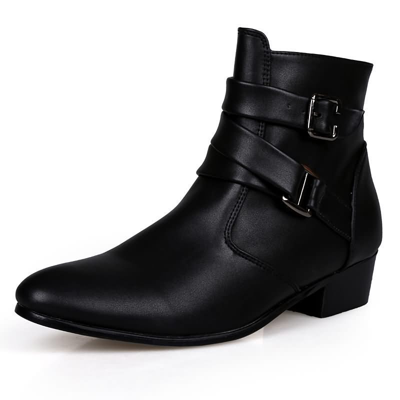 Luxury Men Boots Leather Chels - đánh giá và giá Men'S Shoes Black And White